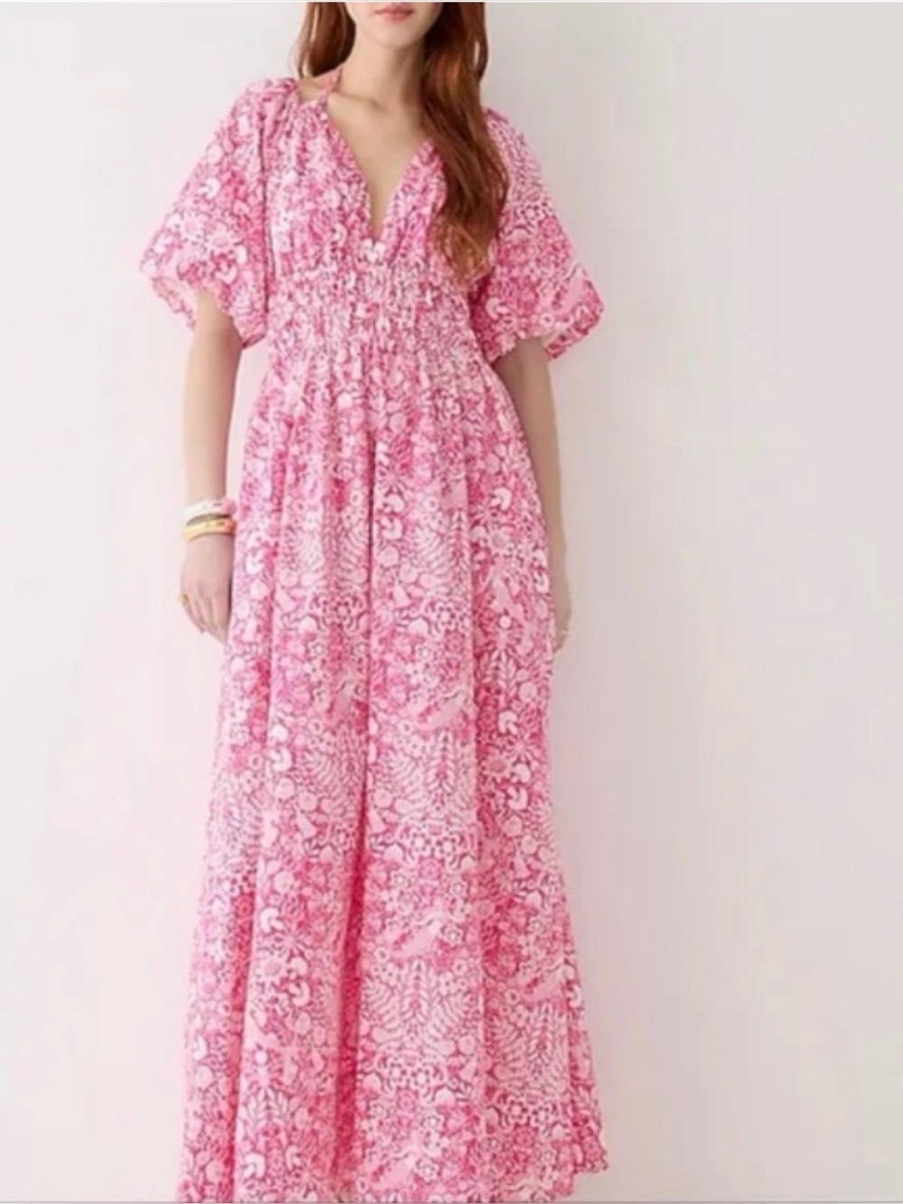 NWT J. Crew Collection Open Back Smocked Waist Maxi Dress size XXL